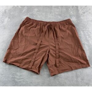 NovaMen Mens Rust Brown Elastic Waist Drawstring Athletic Casual Shorts‎ XL